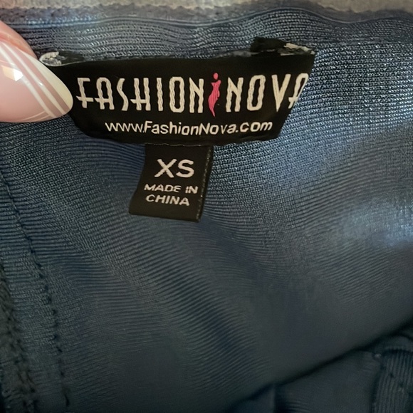 NEW Never Worn Strapless Blue Fashion Nova Cutout Mini Dress - Picture 3 of 3